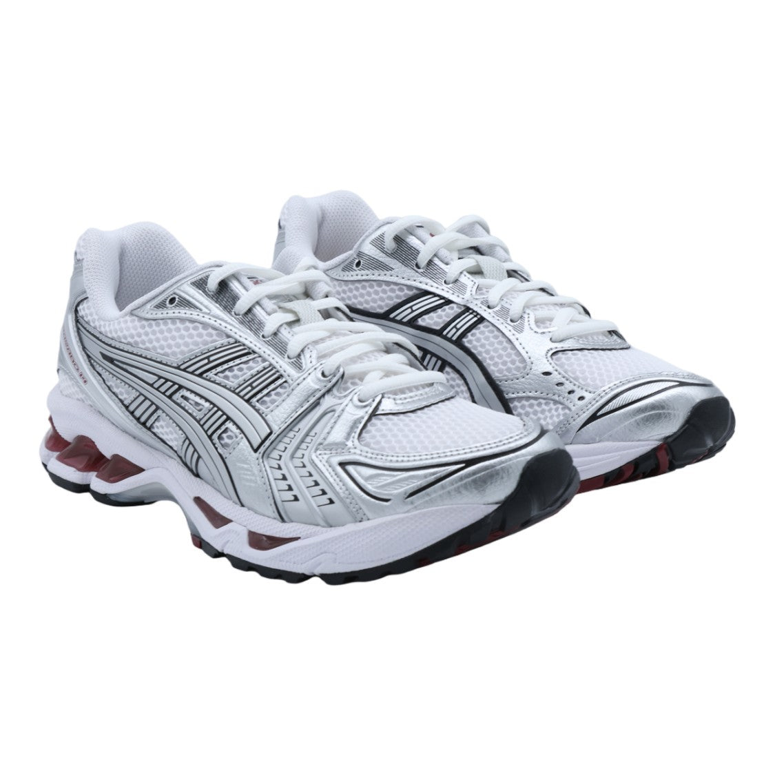 Asics Silver Accent Maroon Cushioning Lace-Up Sneakers