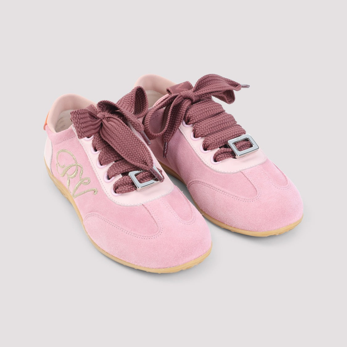 Roger Vivier Suede Sneakers With Contrasting Accents And Embroidered Logo
