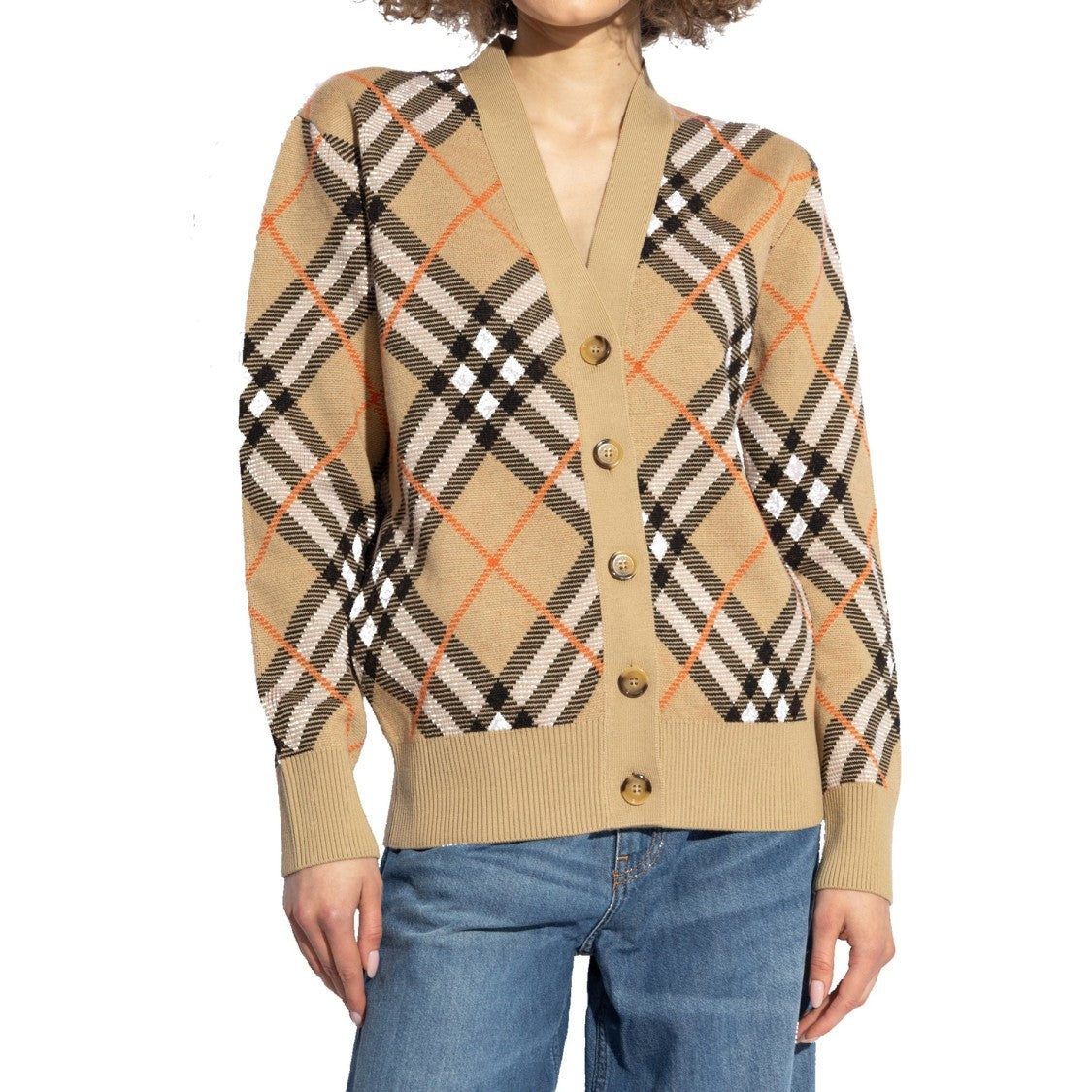 Burberry Wool Check Cardigan