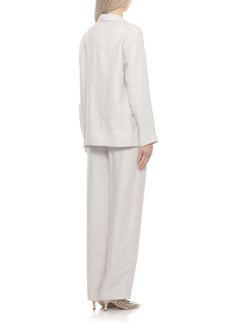 Lardini Beige Classic Lapel Linen Blazer