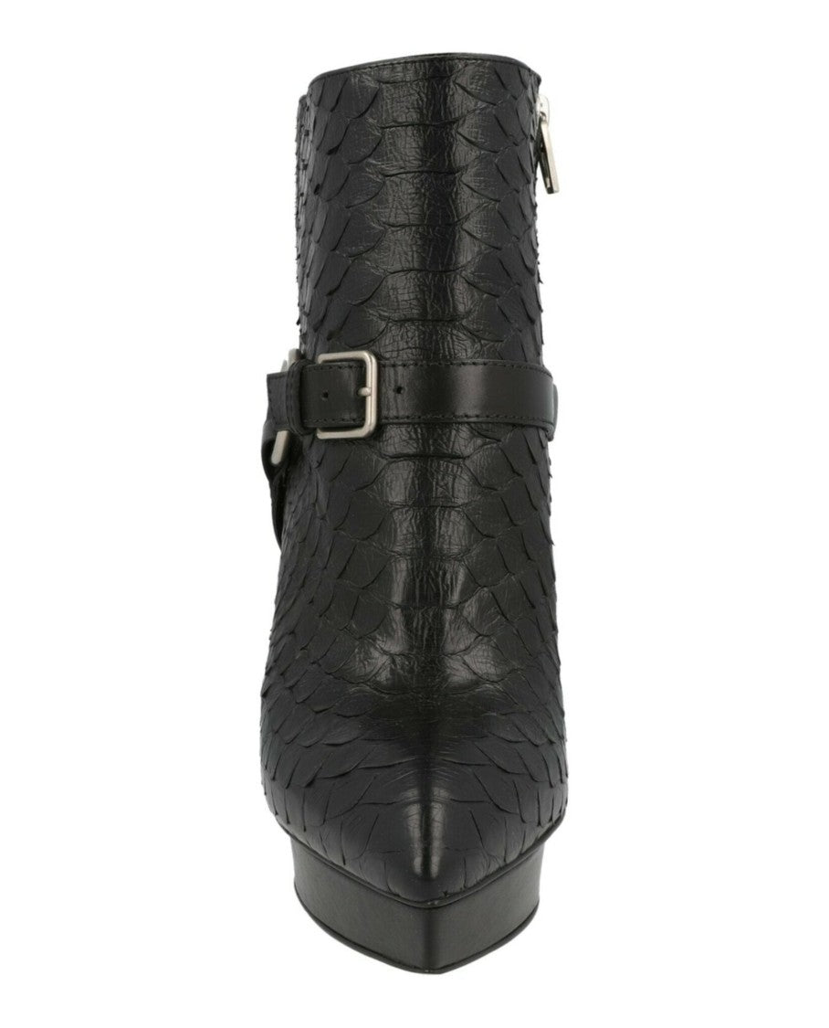 Saint Laurent Janis Python Ankle Boots