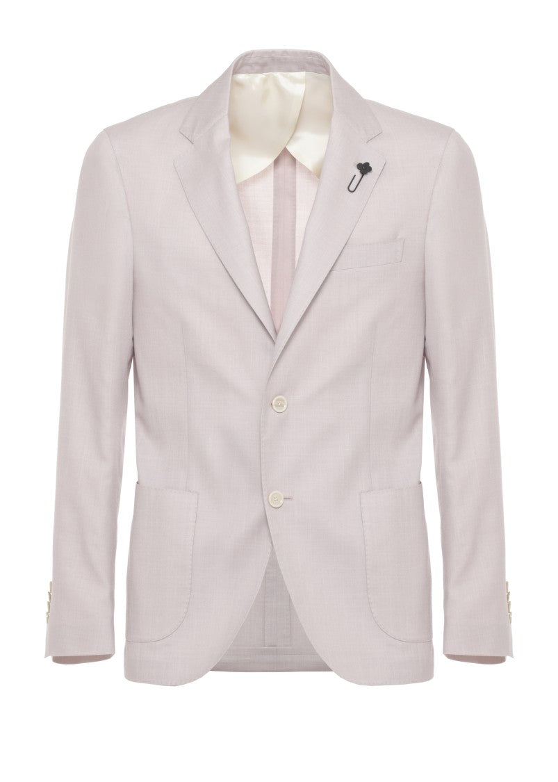 Lardini Pink Pin Lapel Wool-Blend Jacket