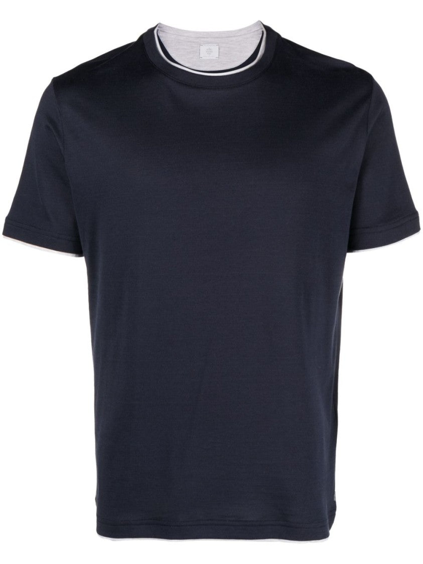 Eleventy Relaxed-Fit T-Shirt With Contrasting Trim