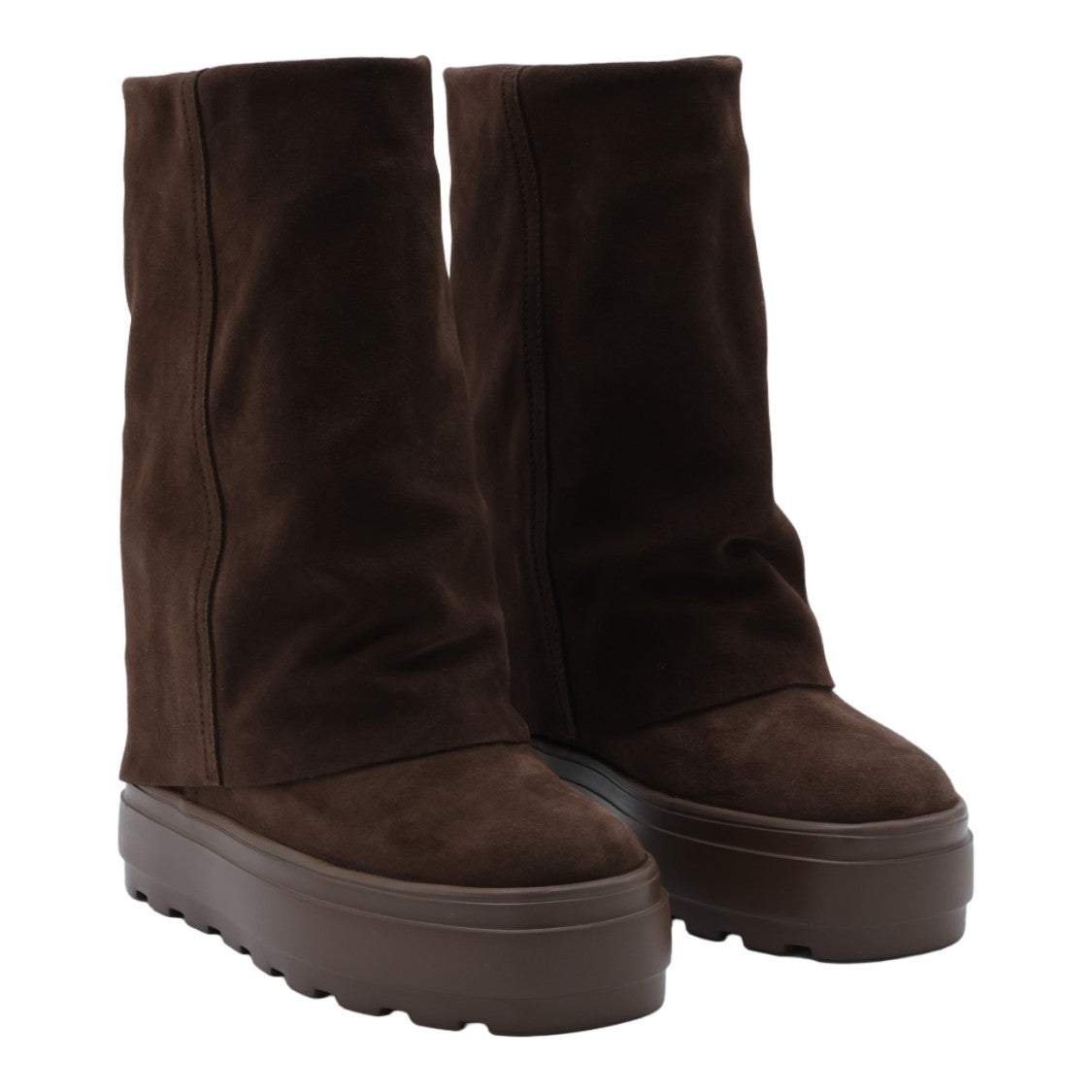Casadei Mid-Calf Chunky Platform Boots With Suede-Like Finish