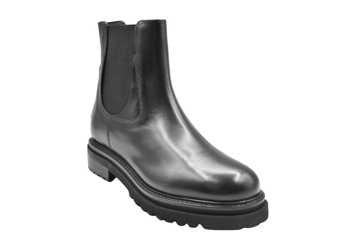 Janet & Janet Polished Leather Ankle Boots With Lug Sole
