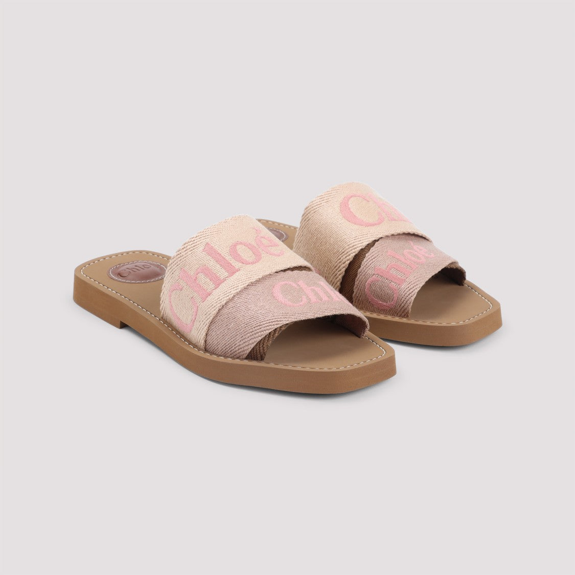 Chloé Slip-On Sandals With Woven Two-Tone Strap