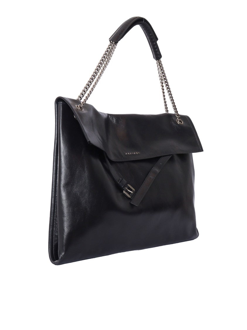 Claudio Orciani Structured Calf Leather Handbag With Top Handle