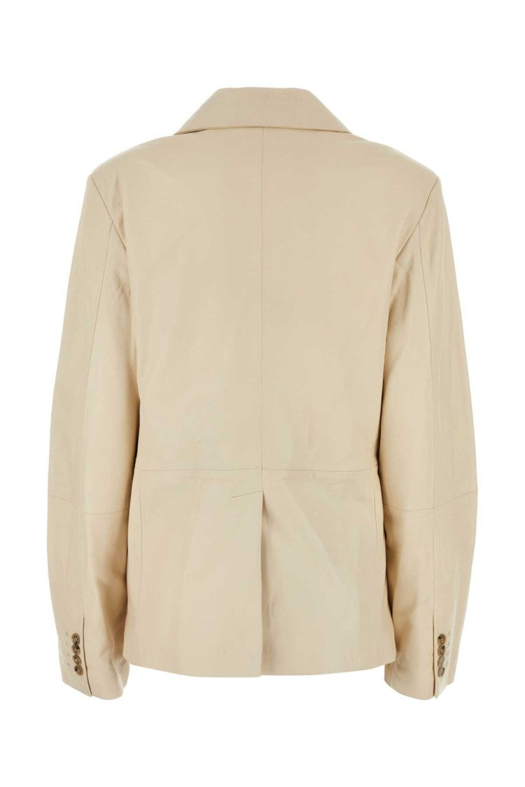 Loulou Studio Ivory Leather Davao Blazer