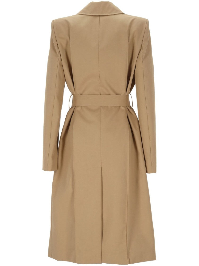 Alexander Mcqueen Tailored Beige Coat With High Collar