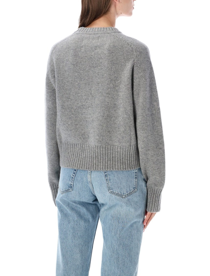 Extreme Cashmere Please Saddle Sleeve Heavy Cashmere Cropped Crewneck Sweater