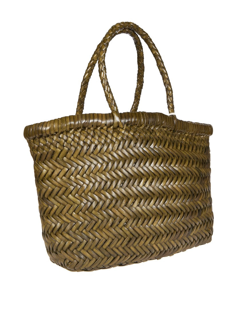 Dragon Diffusion Woven Basket-Style Tote Bag With Braided Handles