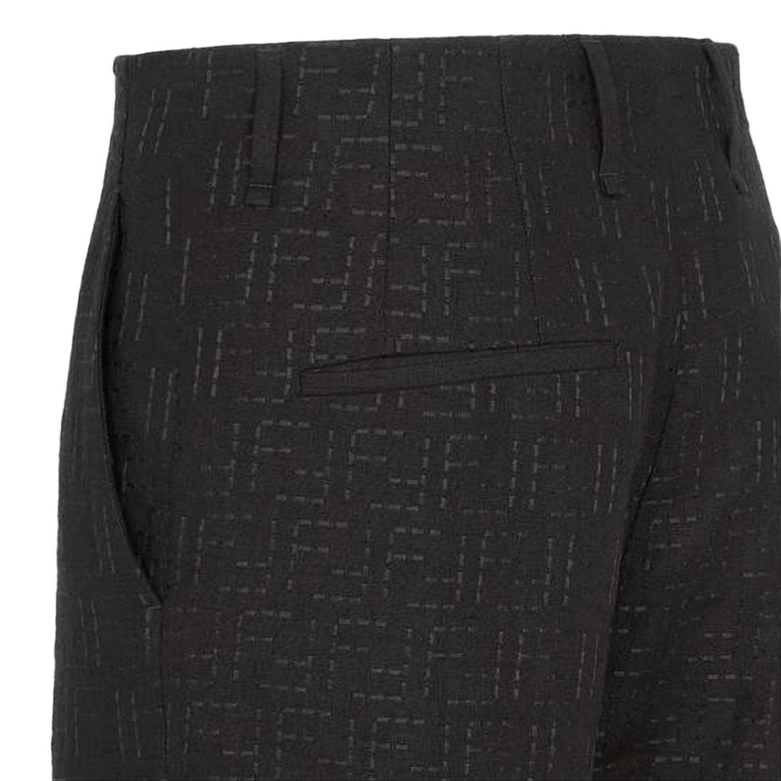 Fendi Tailored Straight-Leg Pants With Textured Embossed Pattern