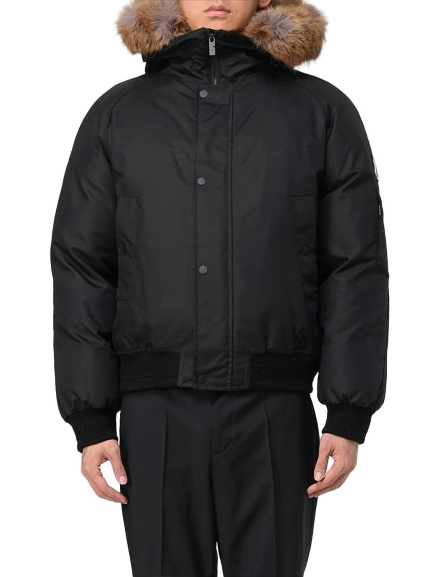 Burberry Insulated Black Padded Jacket With Fur-Trimmed Hood
