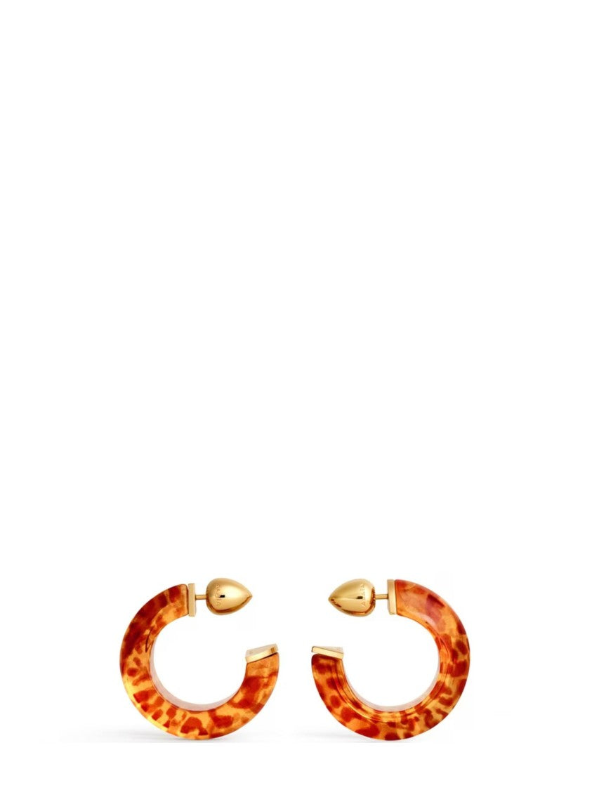 Alaïa Multicolor Marbled Tortoiseshell Hoop Earrings