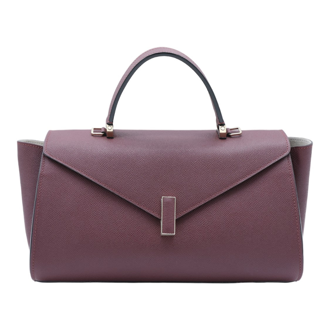 Valextra Structured Metallic Accent Handbag