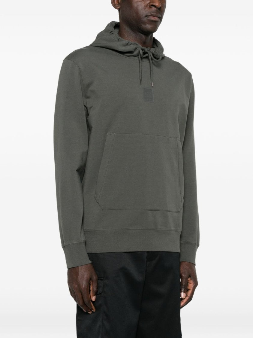 C.P. Company Grey Cotton Logo Patch Hoodie
