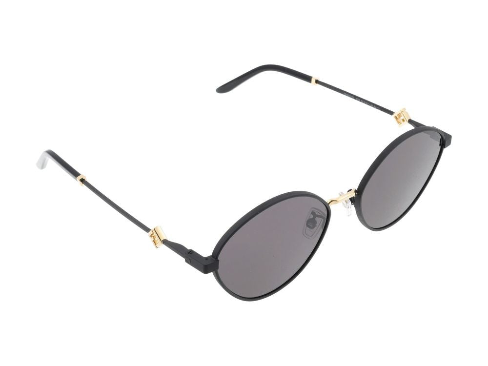 Maison Fendi Round Black Gold Accent Sunglasses