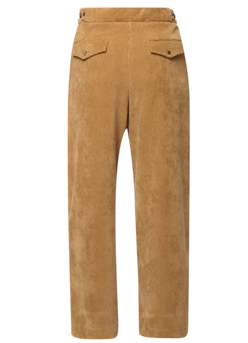 Max Mara High-Waisted Cotton Corduroy Trousers With Tailored Design
