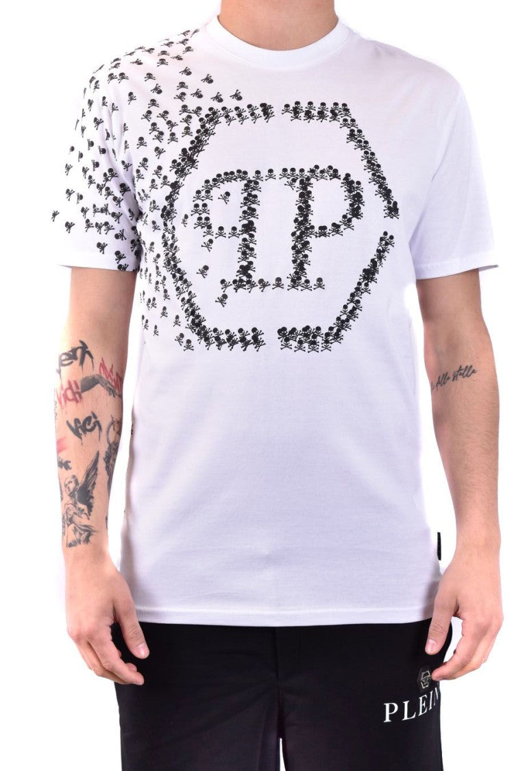 Philipp Plein White Skull Print T-Shirt