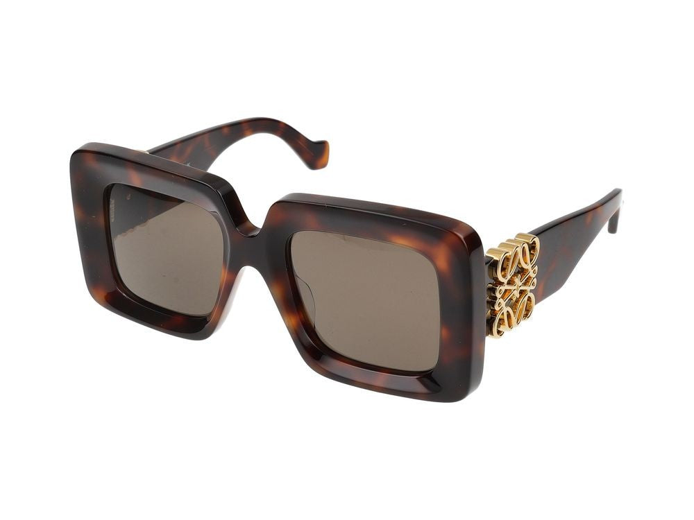 Loewe Oversized Tortoiseshell Sunglasses With Gold Emblem