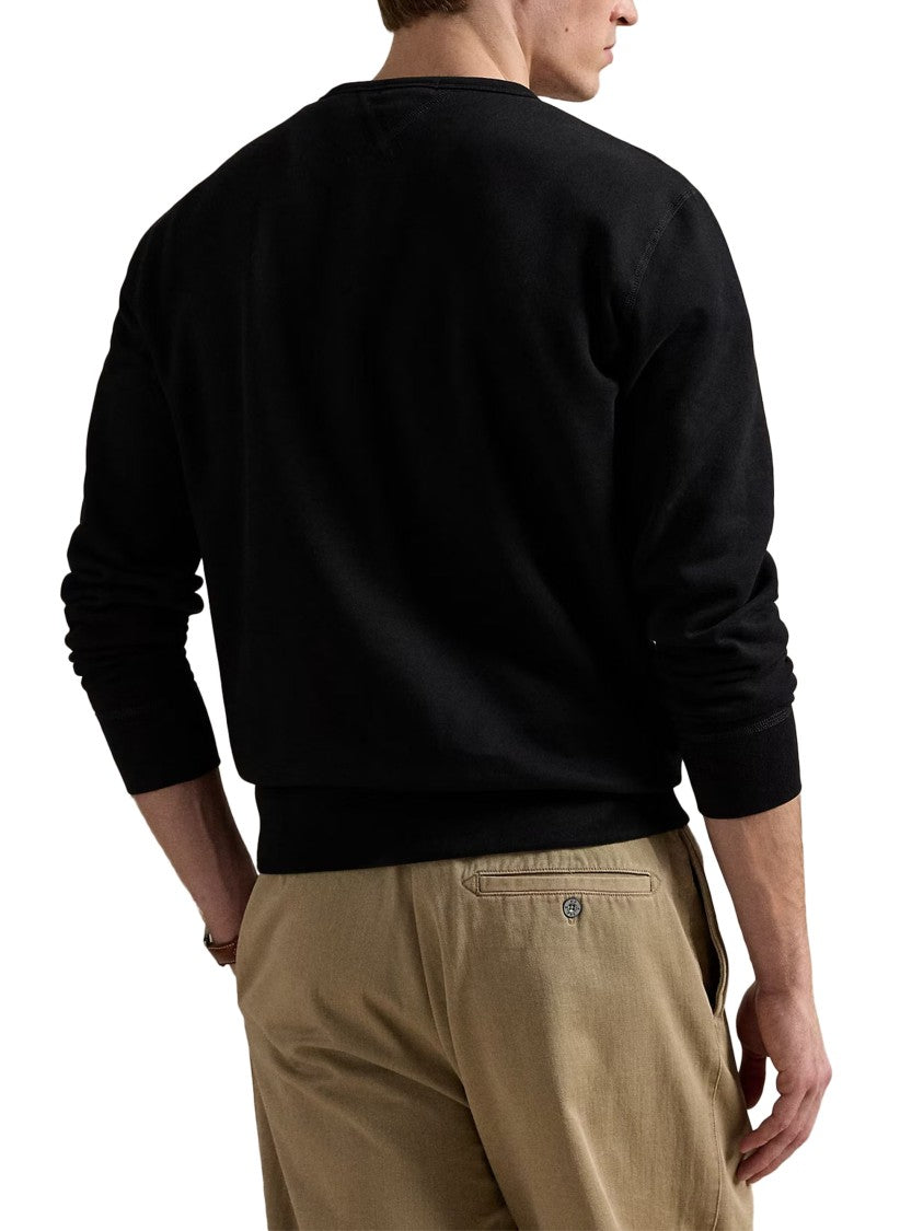 Polo Ralph Lauren Long-Sleeve Black Knit Sweater With Contrasting Logo