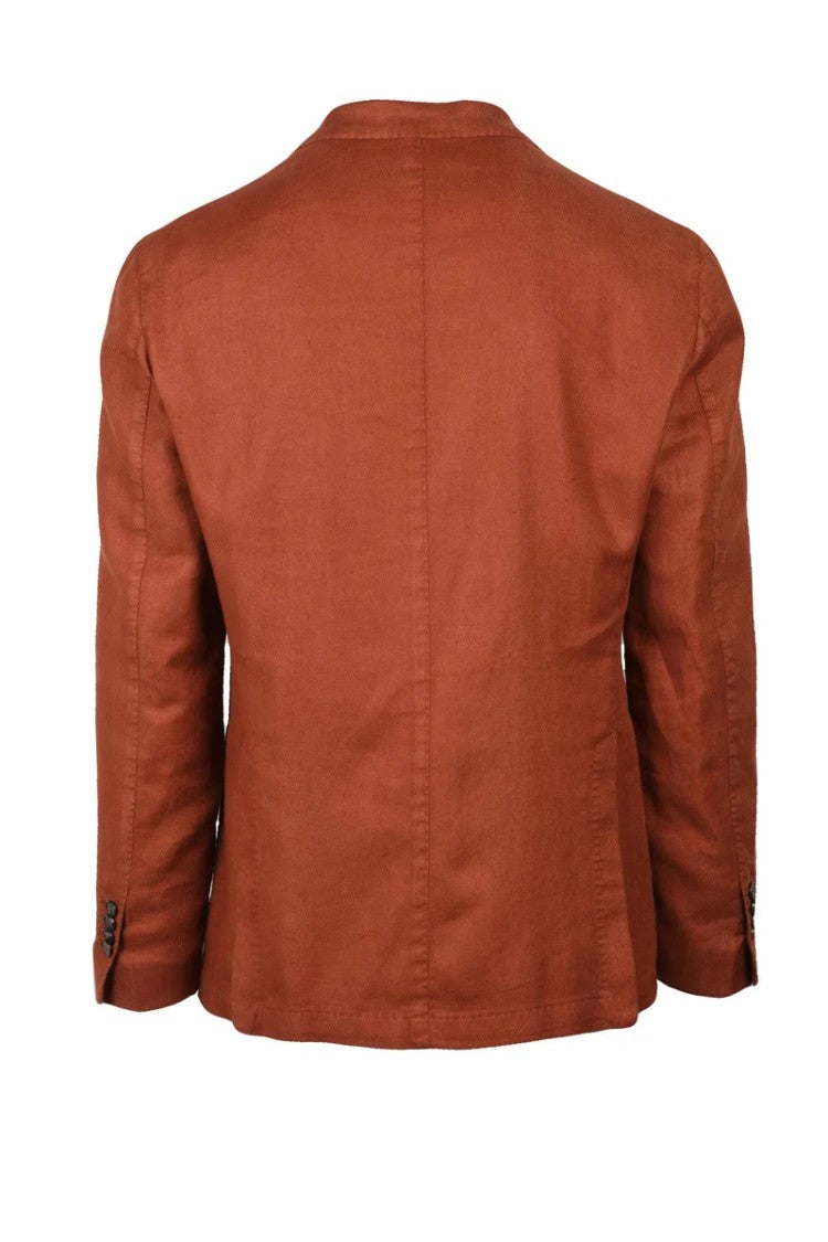 L.B.M. 1911 Slim Fit Blazer Linen Cotton - Rust