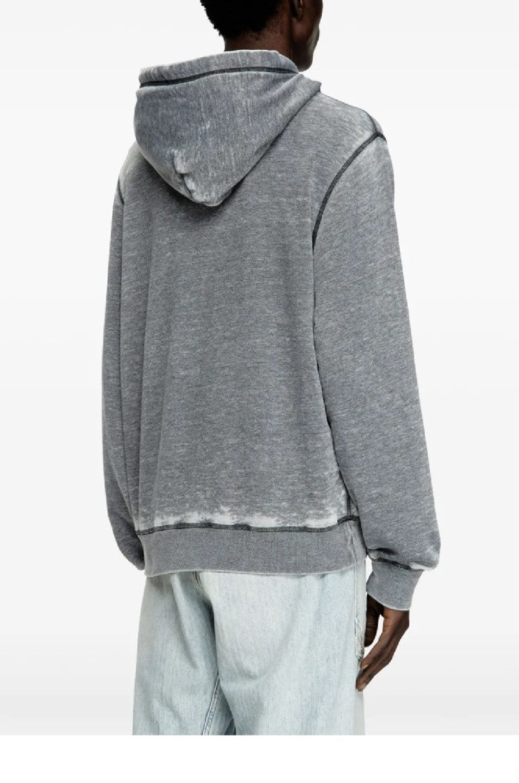 Diesel Faded Grey Sweatshirt With Classic Hood