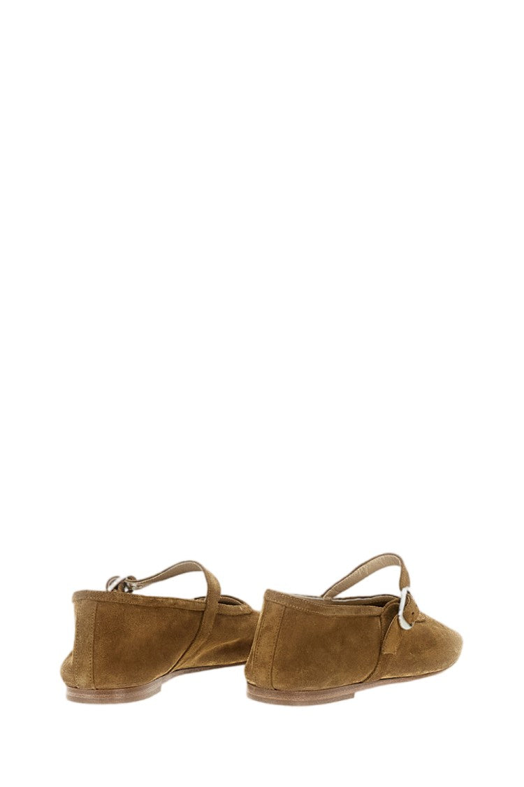 Le Monde Beryl Deconstructed Suede Mary Jane Ballet Flats With Cushioned Insole