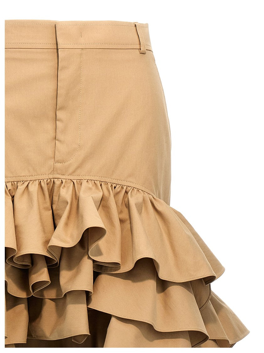 Moschino Asymmetrical Cotton Canvas Skirt