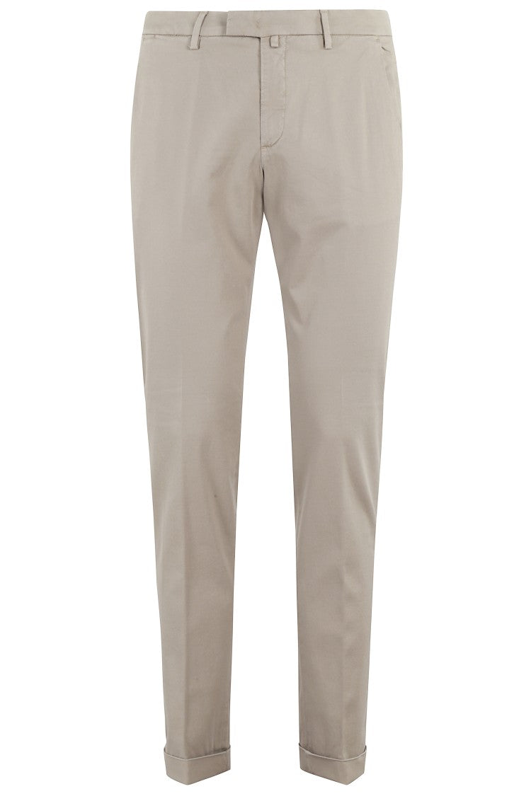 Briglia Tapered Neutrals Pants With Cuffed Hem
