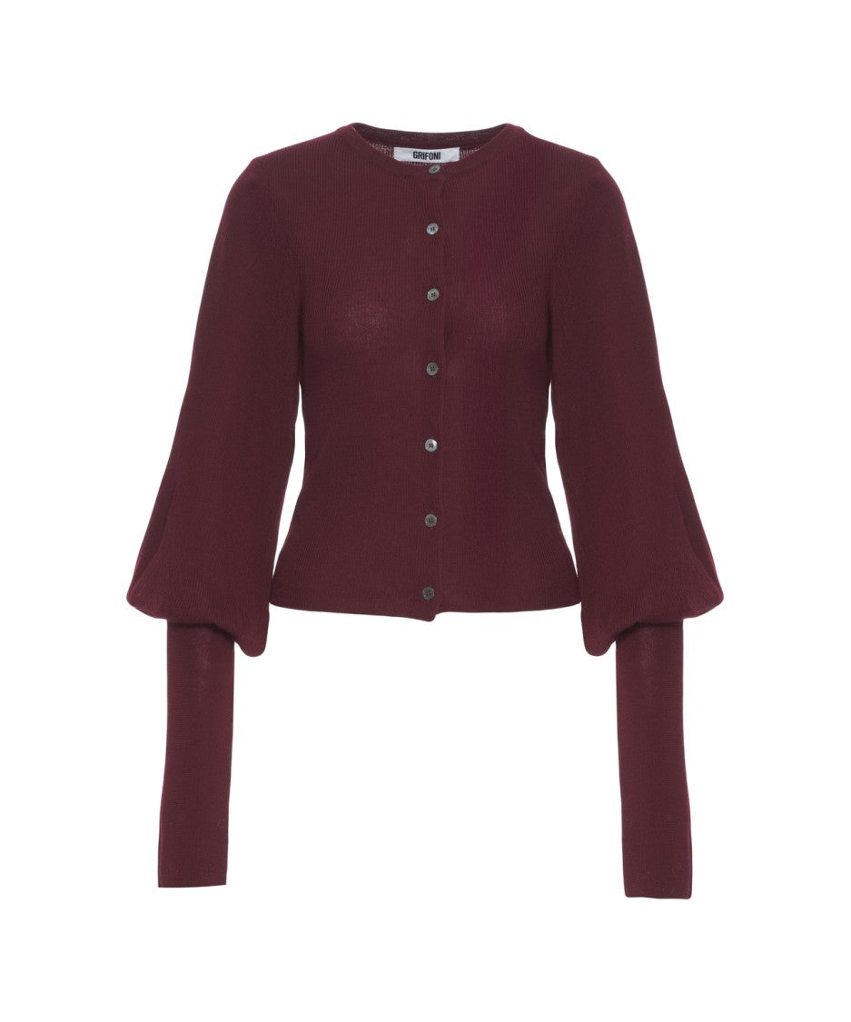 Grifoni Ribbed Cardigan With Round Neck