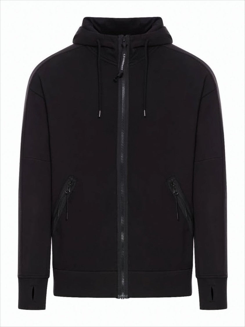 C.P. Company Functional Black Zip-Up Hoodie With Built-In Goggles
