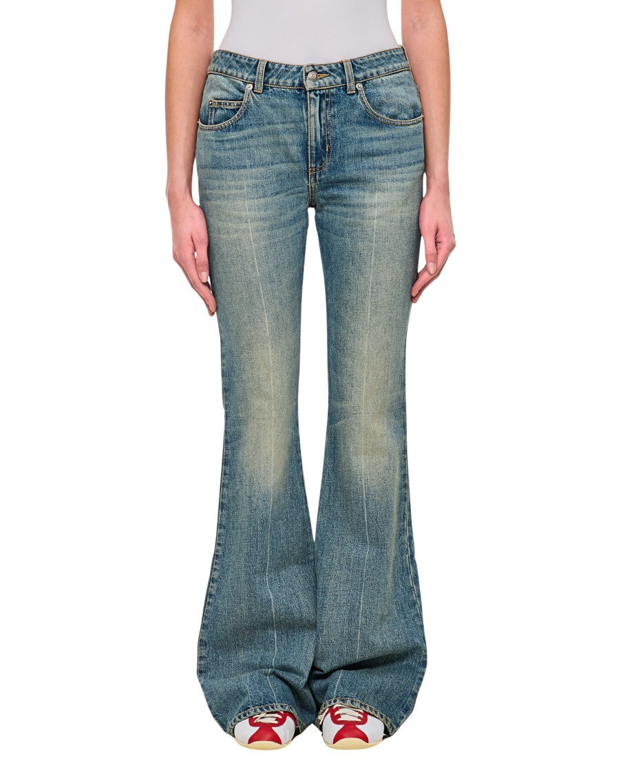 Alexander Mcqueen Blue Flared Leg Jeans