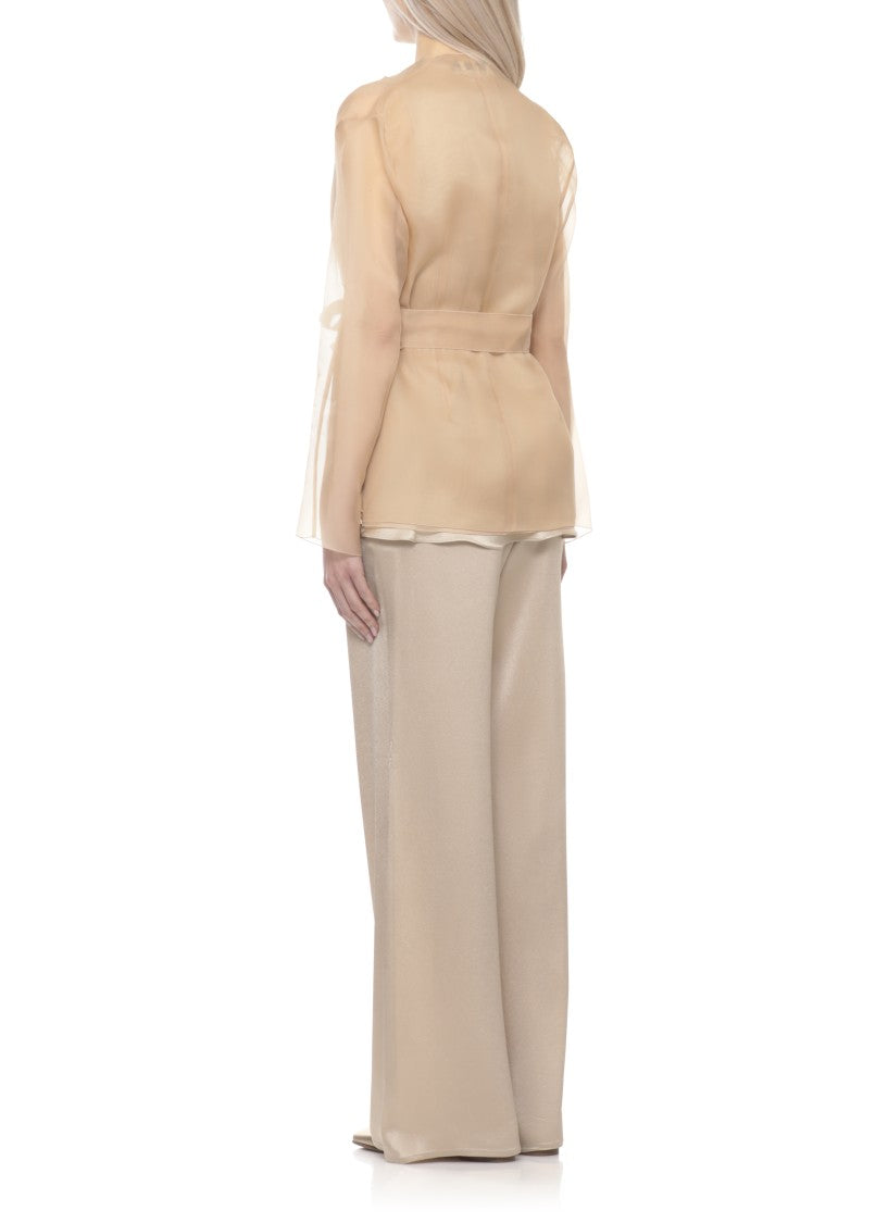 Antonelli Firenze Beige Elia Silk Blazer