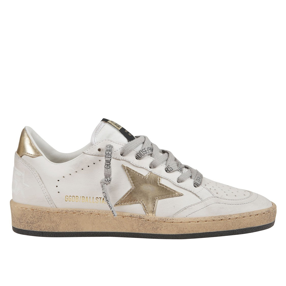 Golden Goose Used Effect Leather Sneakers With Glitter Star