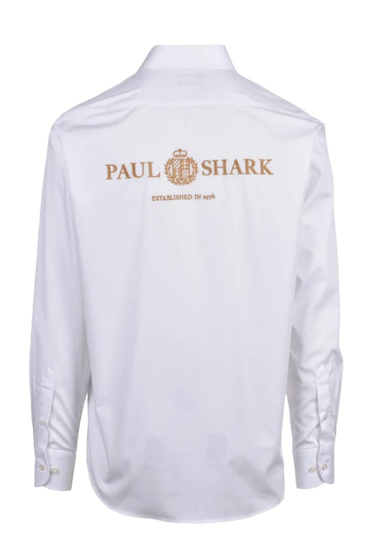 Paul & Shark Long-Sleeve White Cotton Shirt