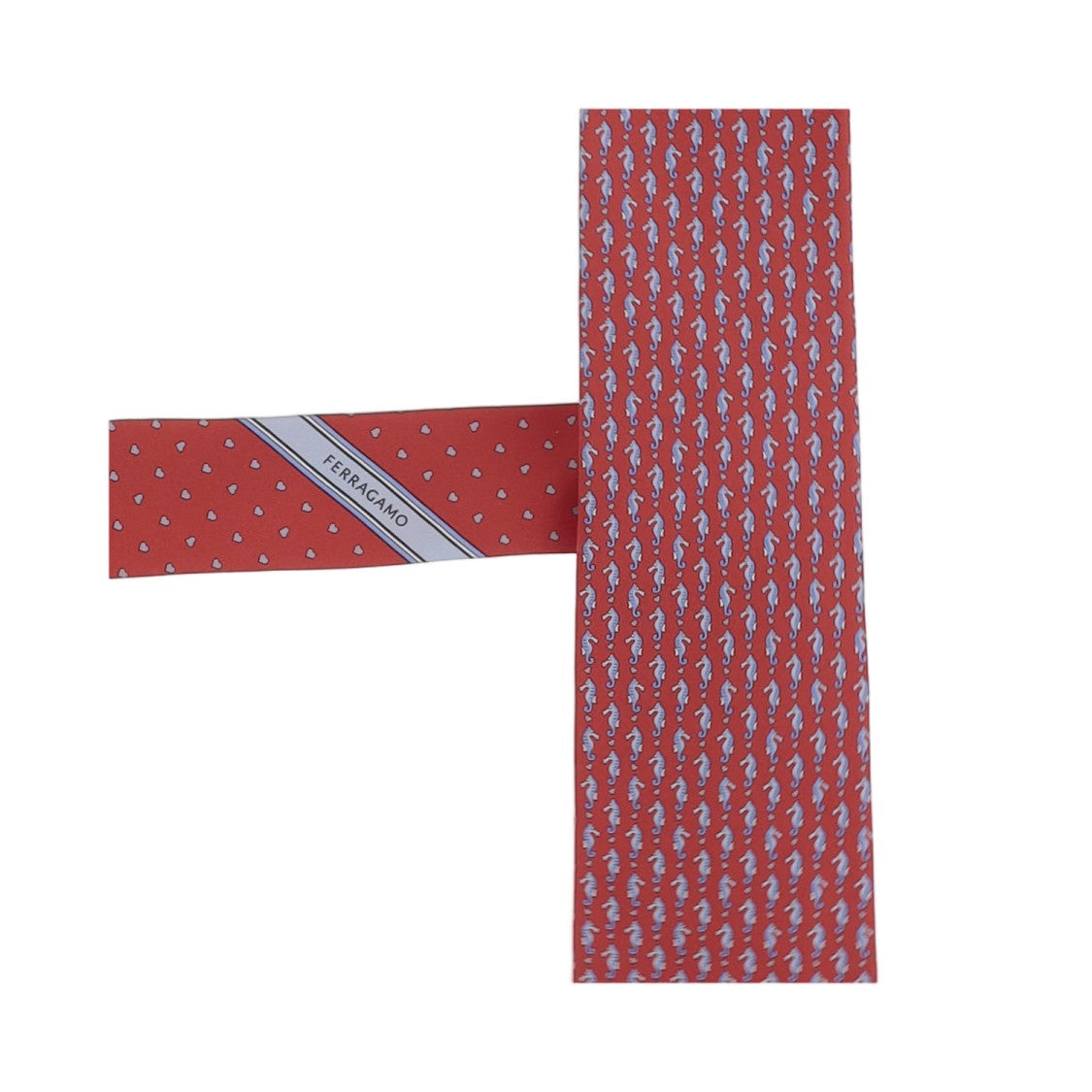 Salvatore Ferragamo Red Patterned Silk Tie