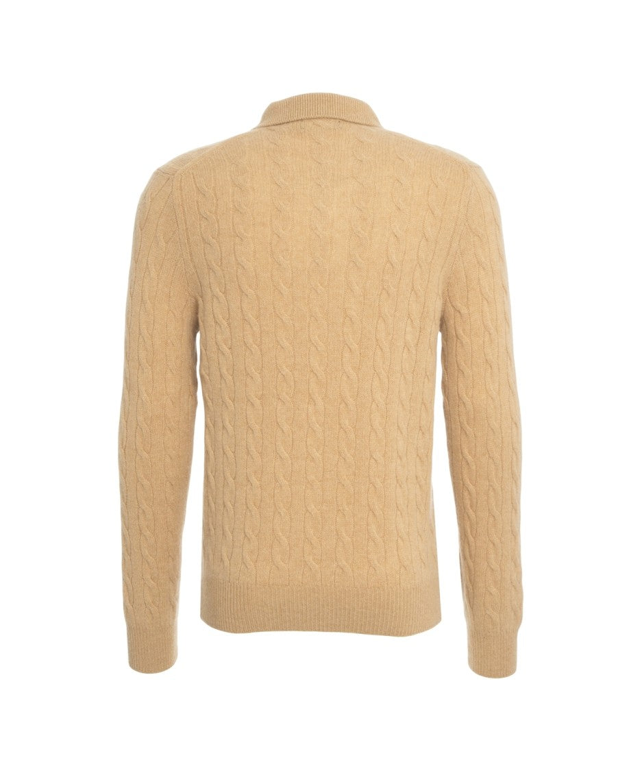 Polo Ralph Lauren Cable Knit Sweater With Polo Neck