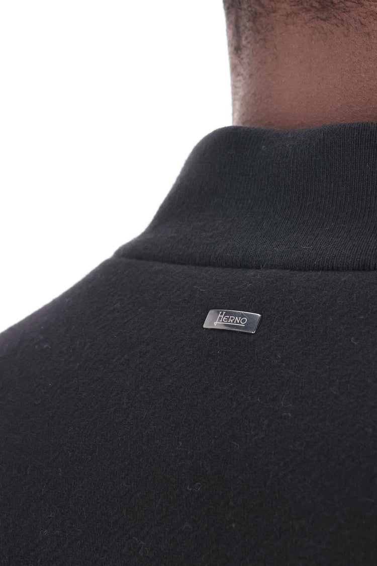 Herno Diagonal Wool Baseball Collar Bomber Jacket
