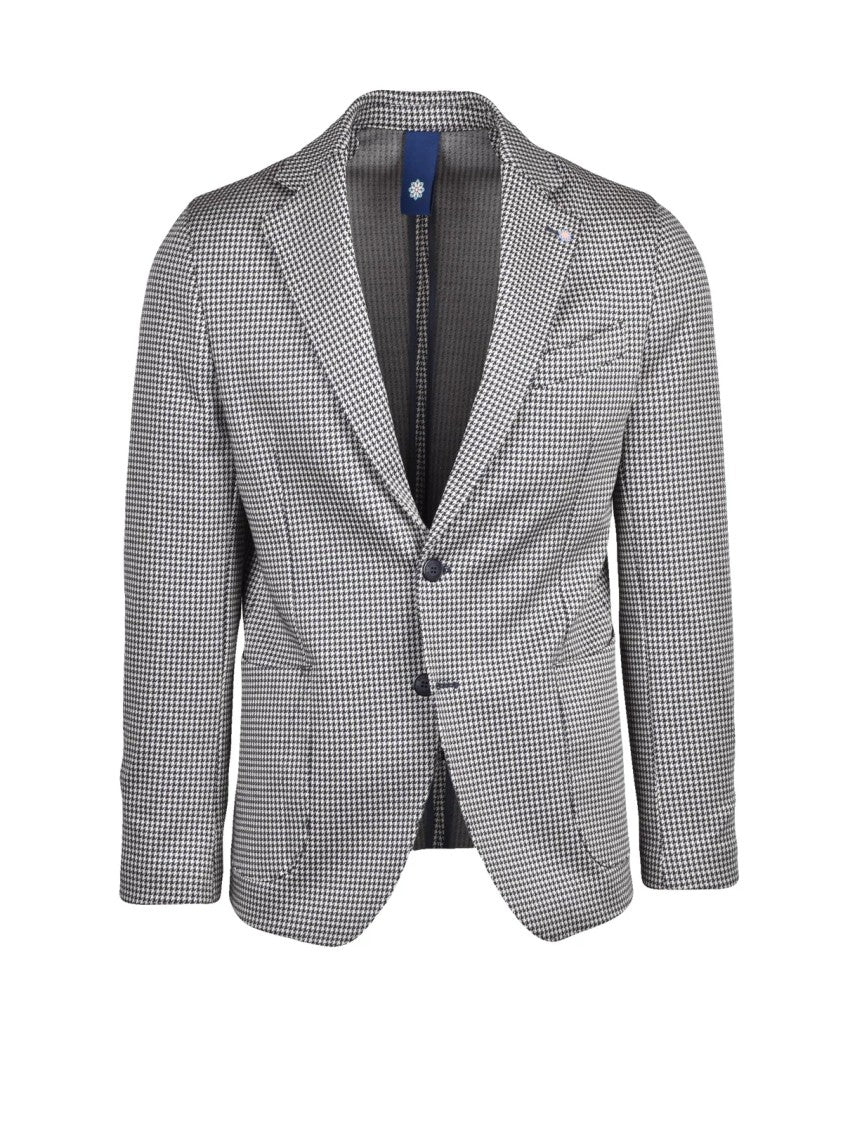 Bharnaba Blue Unlined Polyester-Blend Round Jacket