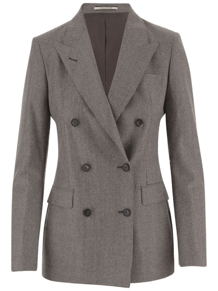 Tagliatore Multicolor Wool Double-Breasted Blazer