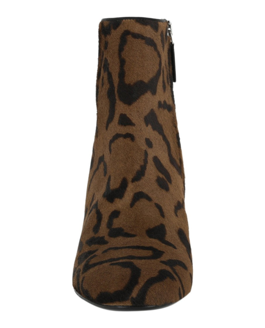 Ferragamo Ankle-Length Booties With Faux Jaguar Print