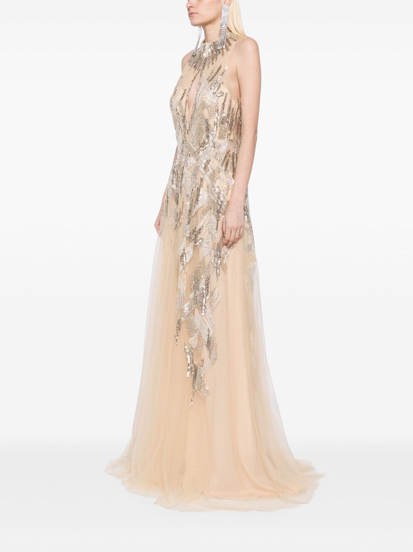 Saiid Kobeisy Long Embroidered Dress