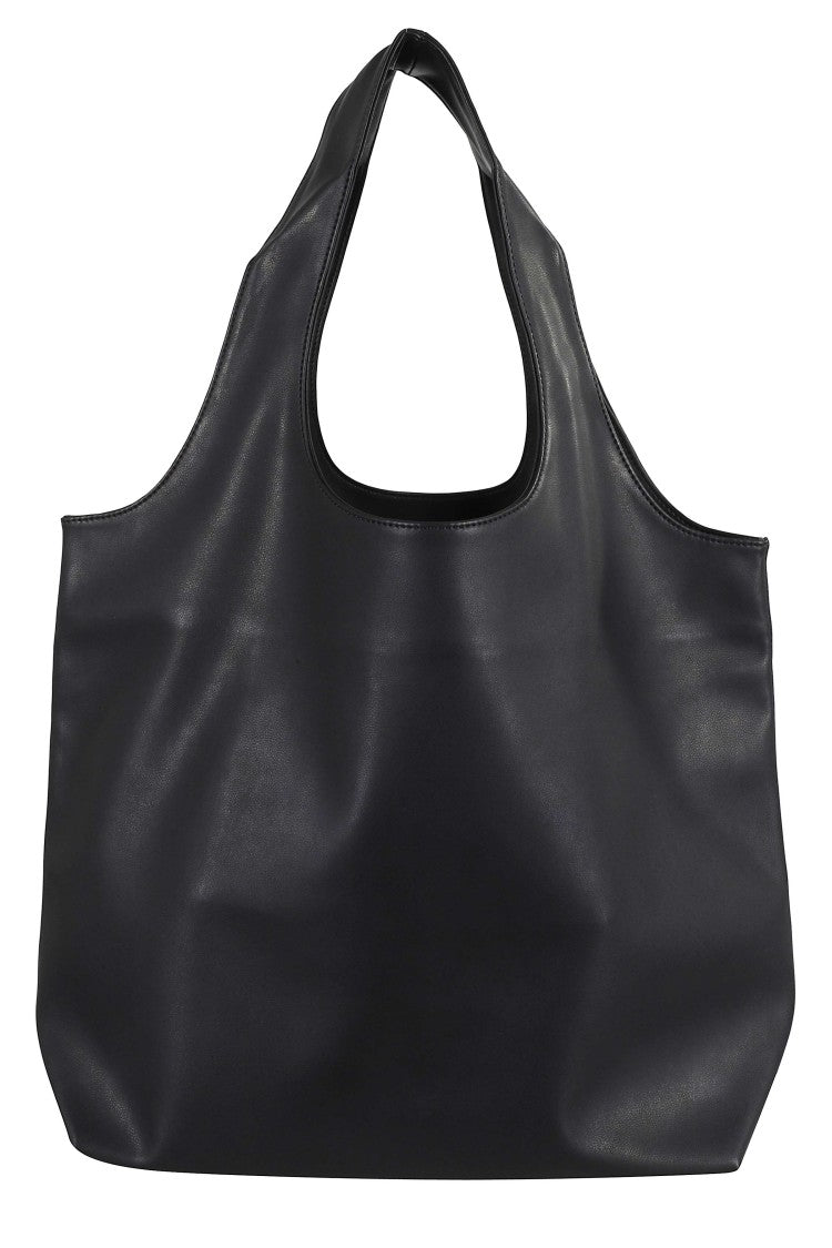 A.P.C. Black Tote Ninon Front Logo Polyurethane Tote Bag