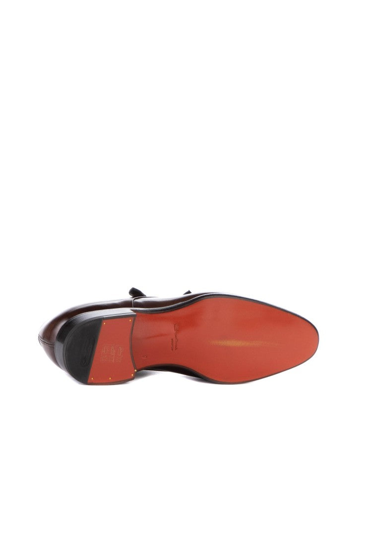 Santoni Goodyear Double Buckle Leather Shoes