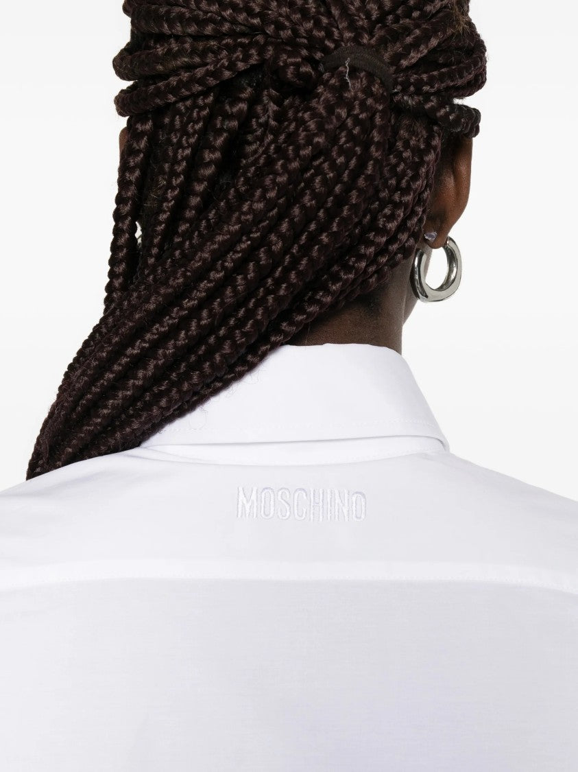 Moschino White Button-Up Shirt With Bow Pocket Details