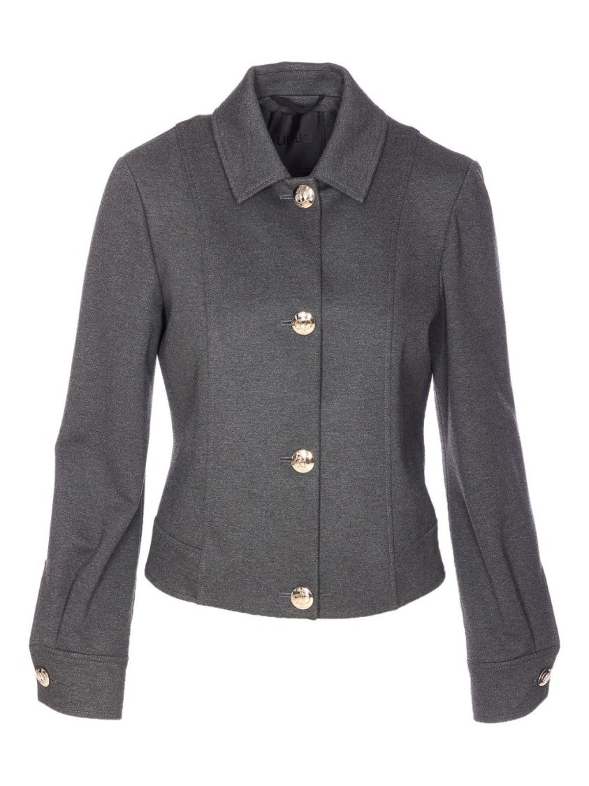 Liu Jo Tailored Lightweight Jacket With Metallic Button Detailing