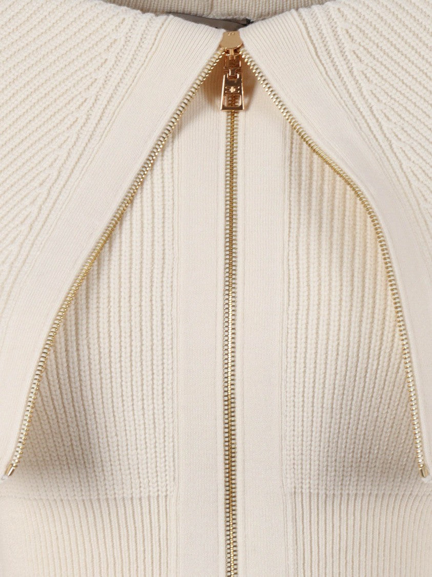 Elisabetta Franchi Cropped Off-The-Shoulder Knit Top