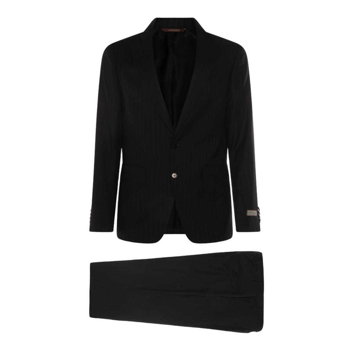 Canali Black Pinstriped Suit Jacket With Tailored Fit