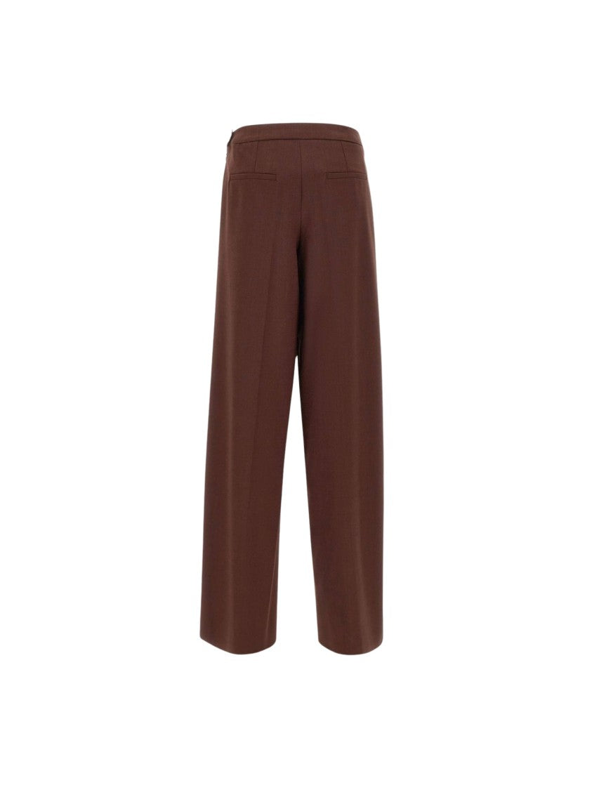 Marella High-Waist Palazzo Trousers With Pressed Creases